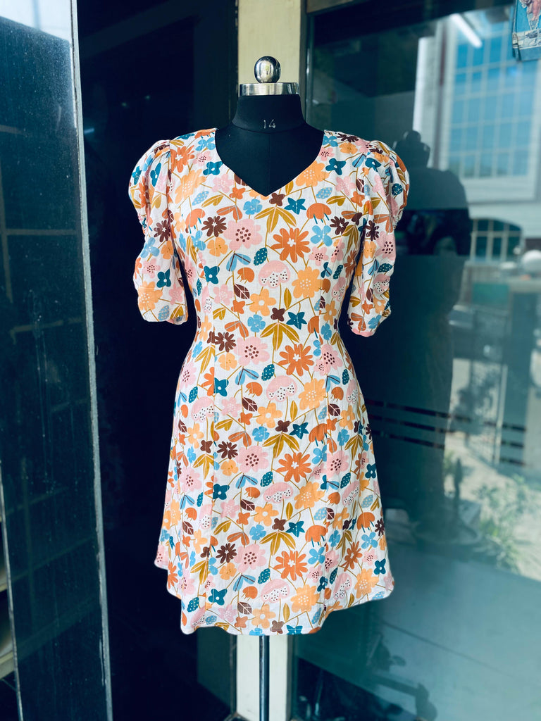 Multi Floral Flower Dress