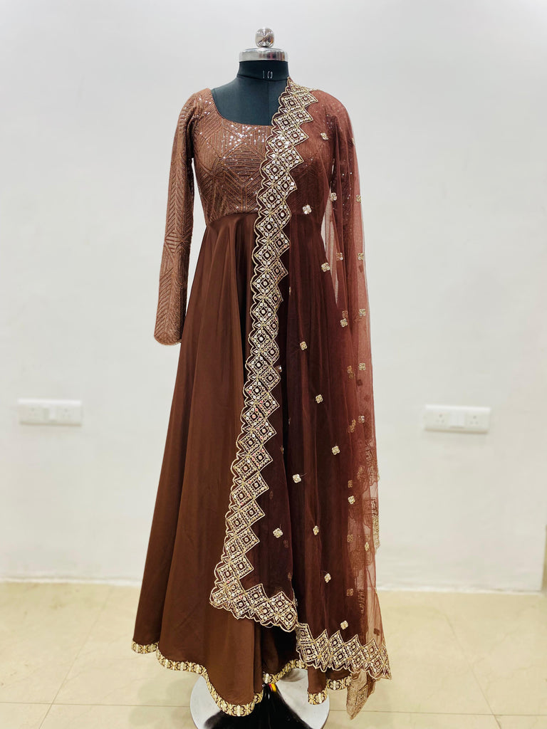 Chaandni Brown Anarkali