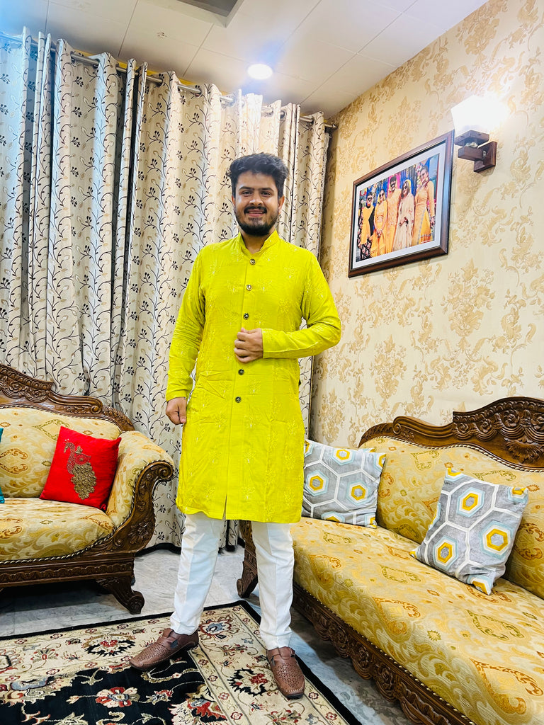 Lemon Green Kurta Set