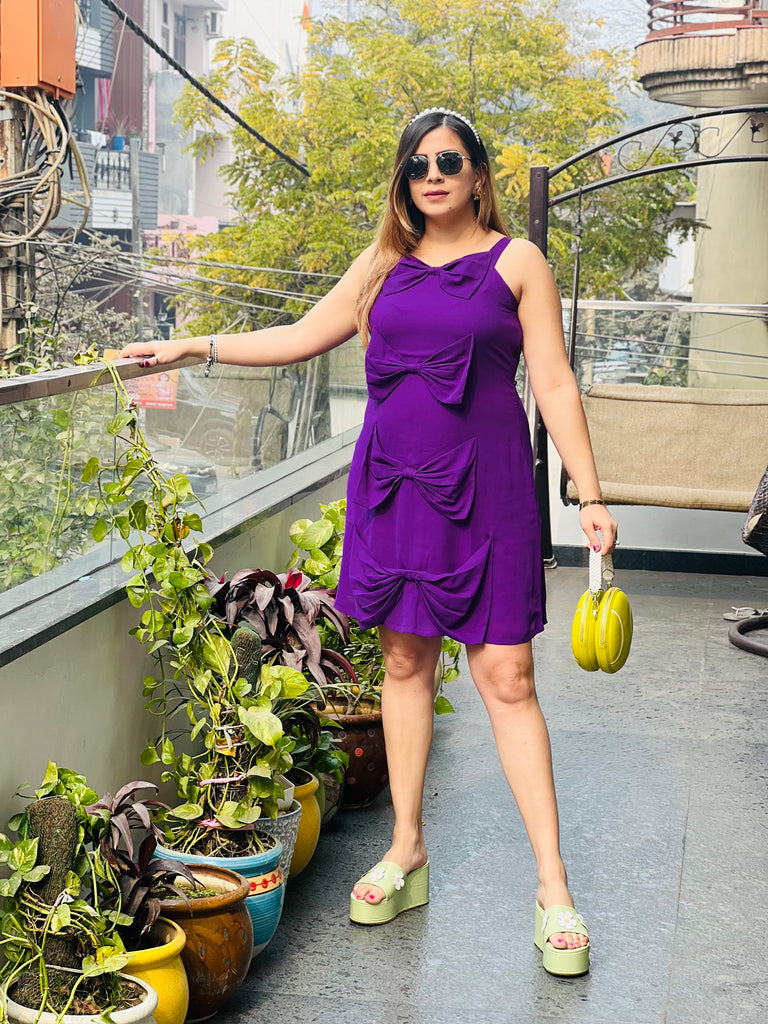 Purple bow dress