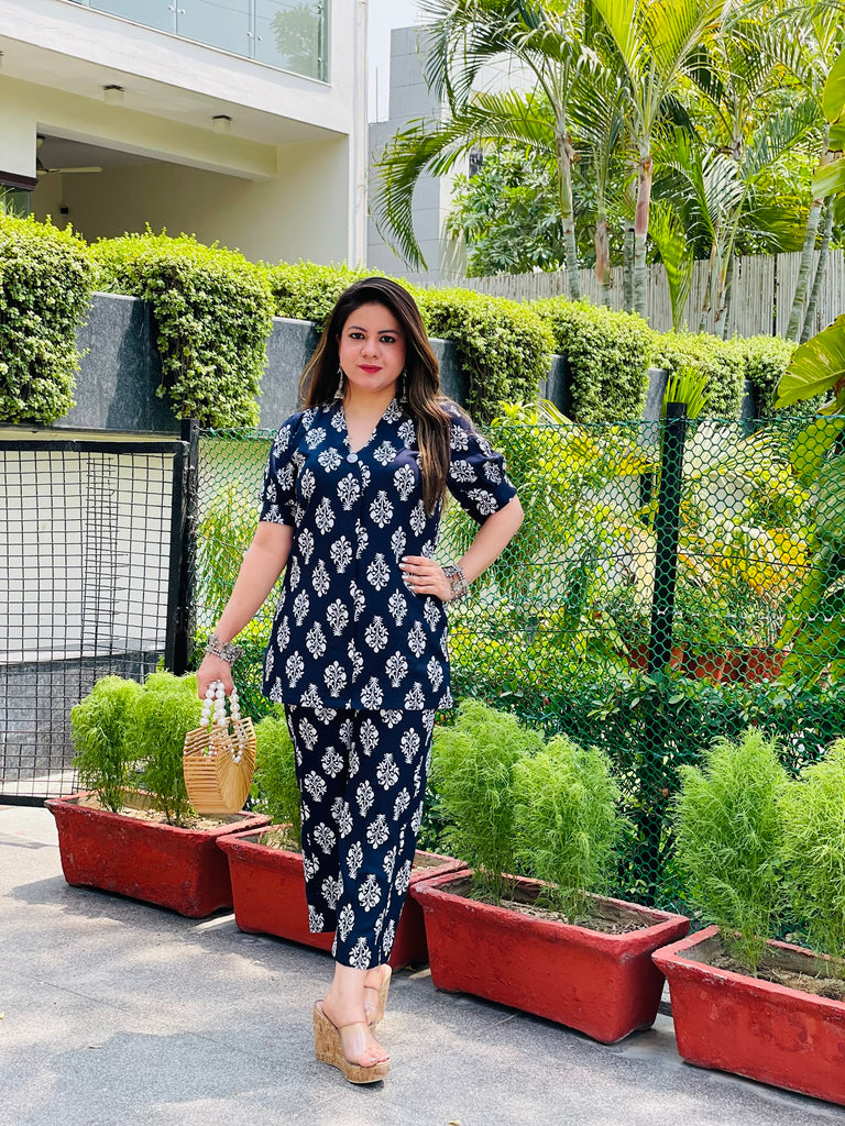 Jaipuri Blue Co Ord