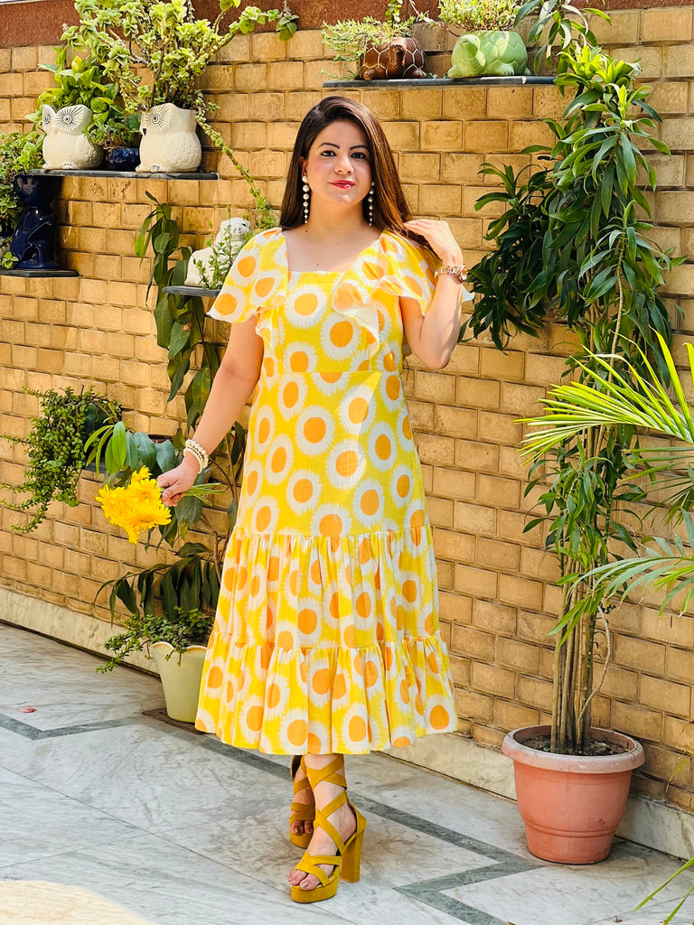 Sunflower Cotton Midi Dress