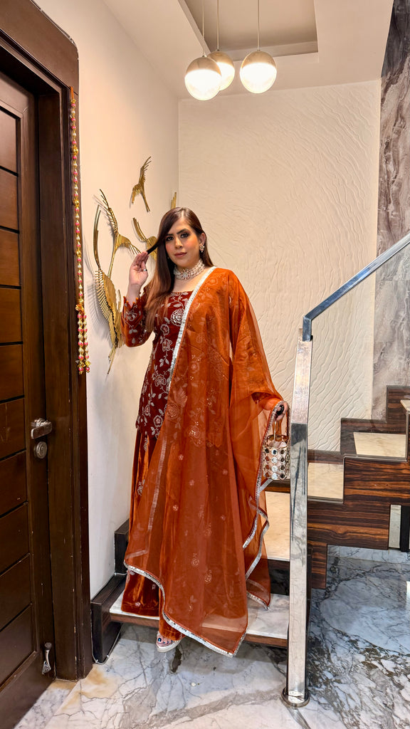 Sunset Radiance Sharara Suit