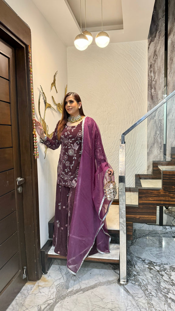 Mauve Story Sharara Suit