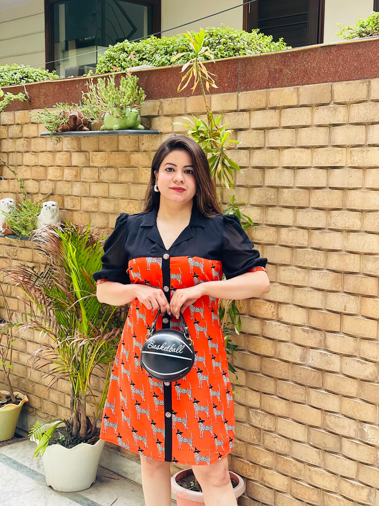 Orange Zebra Dress