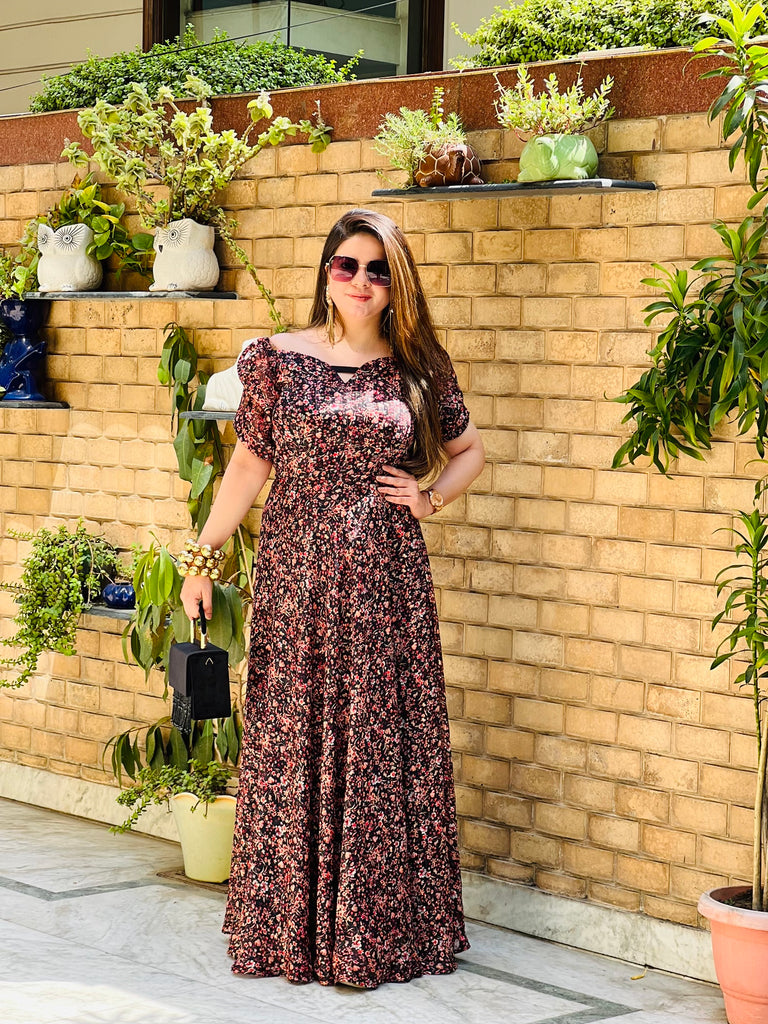 Black lurex Maxi Dress