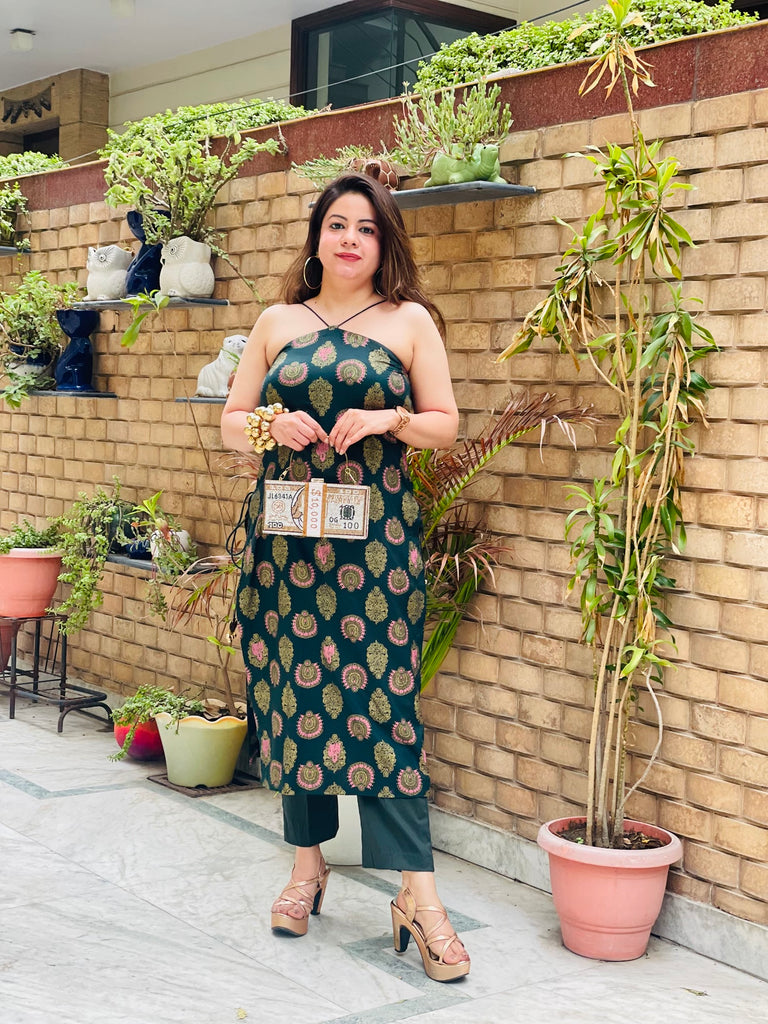 Green Rakhi kurti