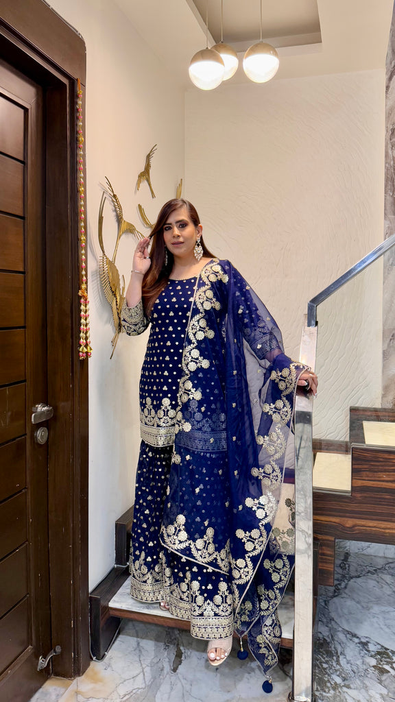 Rajasthani Blue Garara Suit