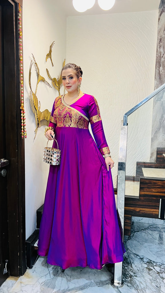 Violet Winter Gown (with Potli Bag)