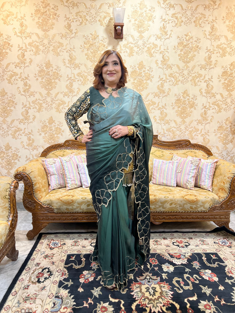 Green Ombre 1 Minute Saree