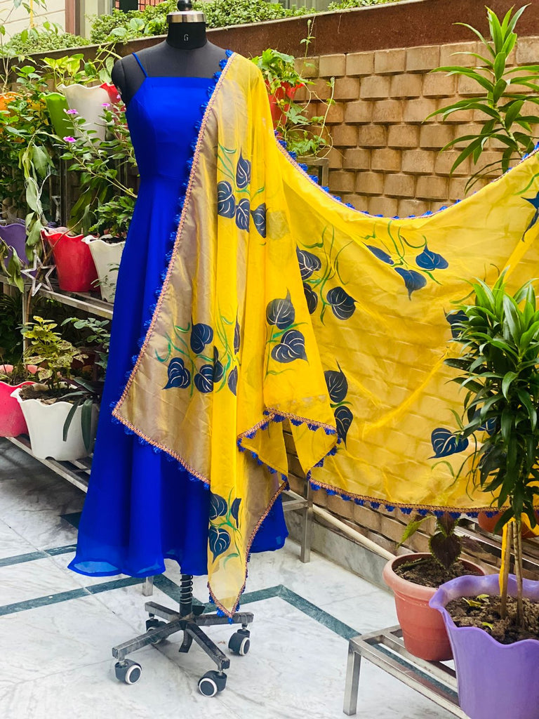 Blue & Yellow Anarkali