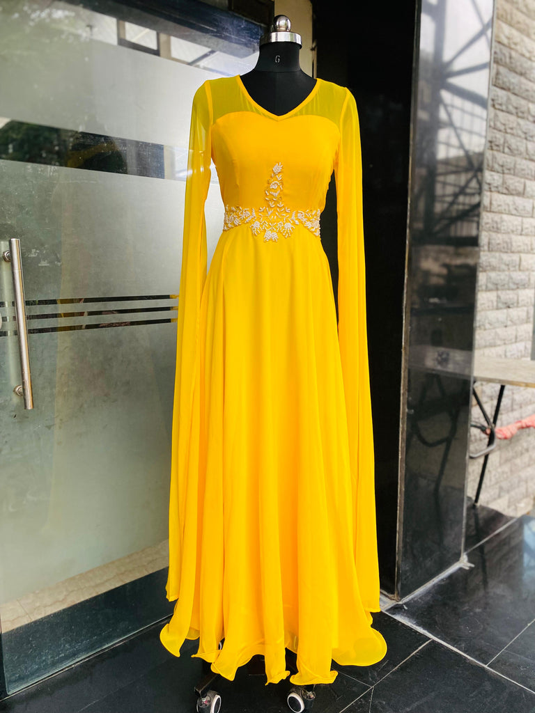 Yellow Embroidered Gown