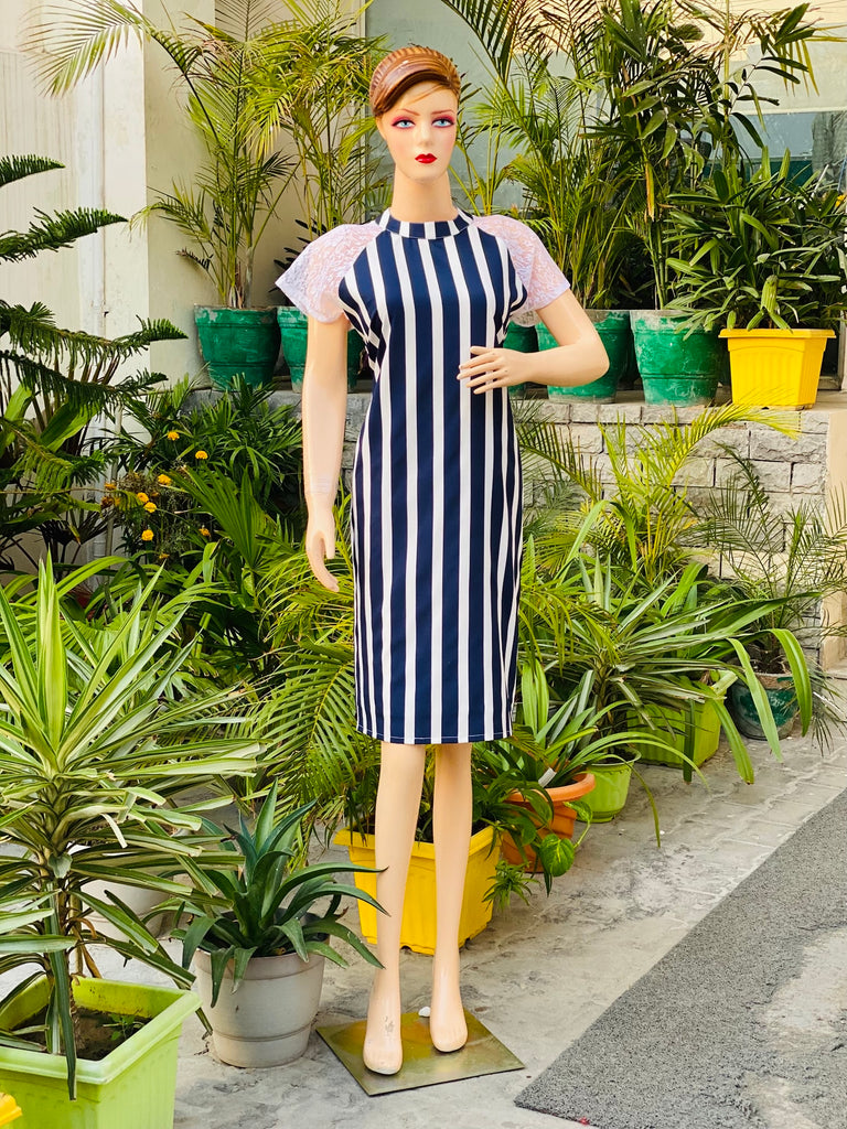 Navy Blue Stripes Dress