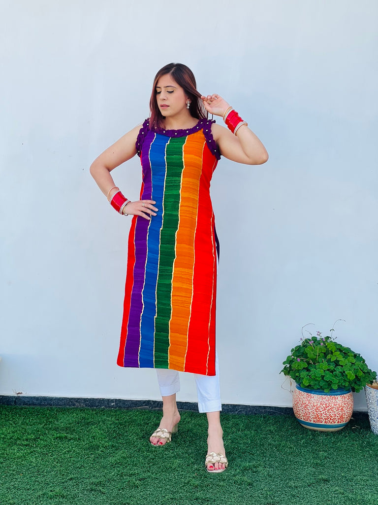 Multicolored Stripes Kurti